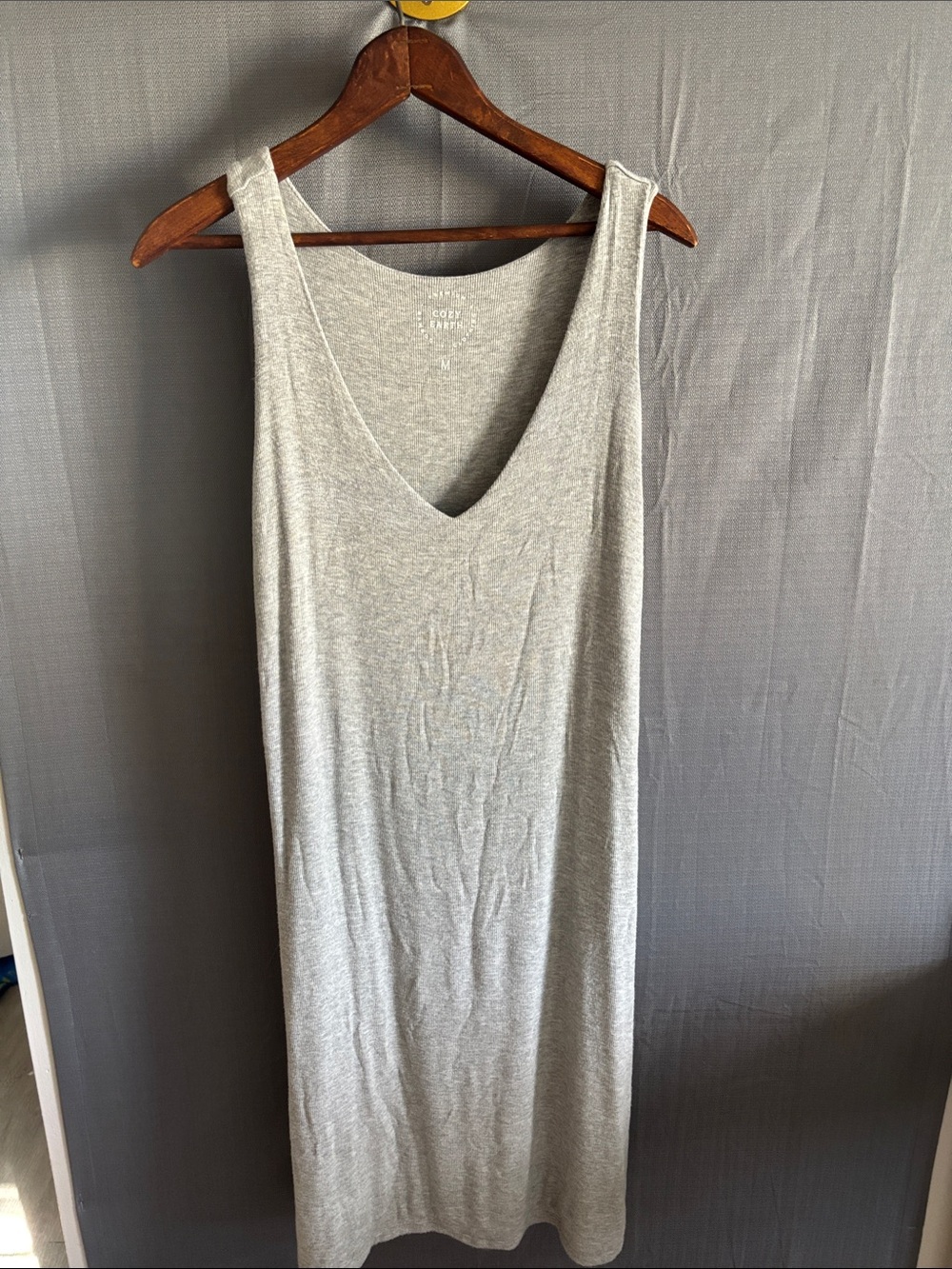 Cozy Earth Organic Bamboo Women's Gray V-Neck Maxi Dress